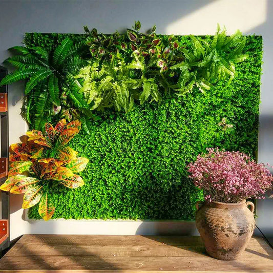 Artificial Eucalyptus Grass Wall Panel Boxwood Hedge